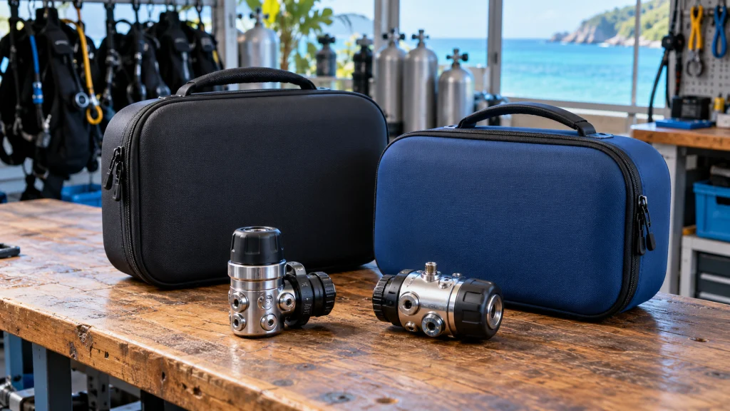 Regulator first stages and protective travel cases